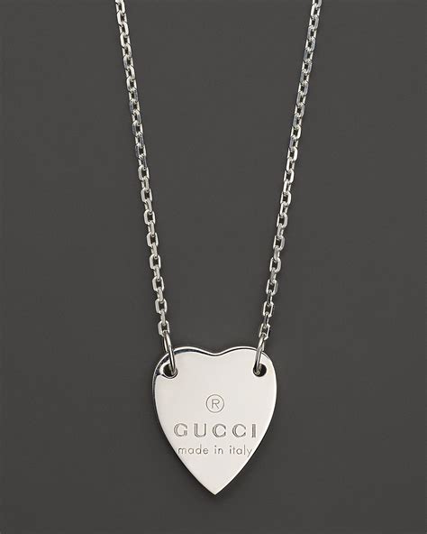 gucci love heart necklace|gucci trademark necklace.